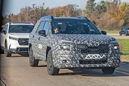 2026 Subaru Outback in camouflage caught testing.