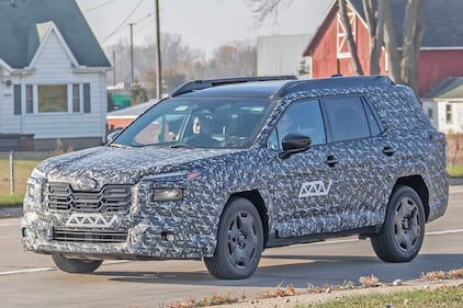 2026 Subaru Outback in camouflage caught testing.