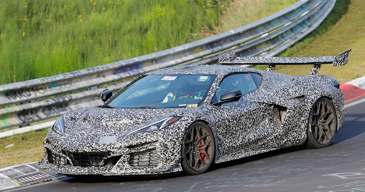 Corvette ZR1 spy photo front quarter