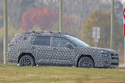 2026 Subaru Outback in camouflage caught testing.