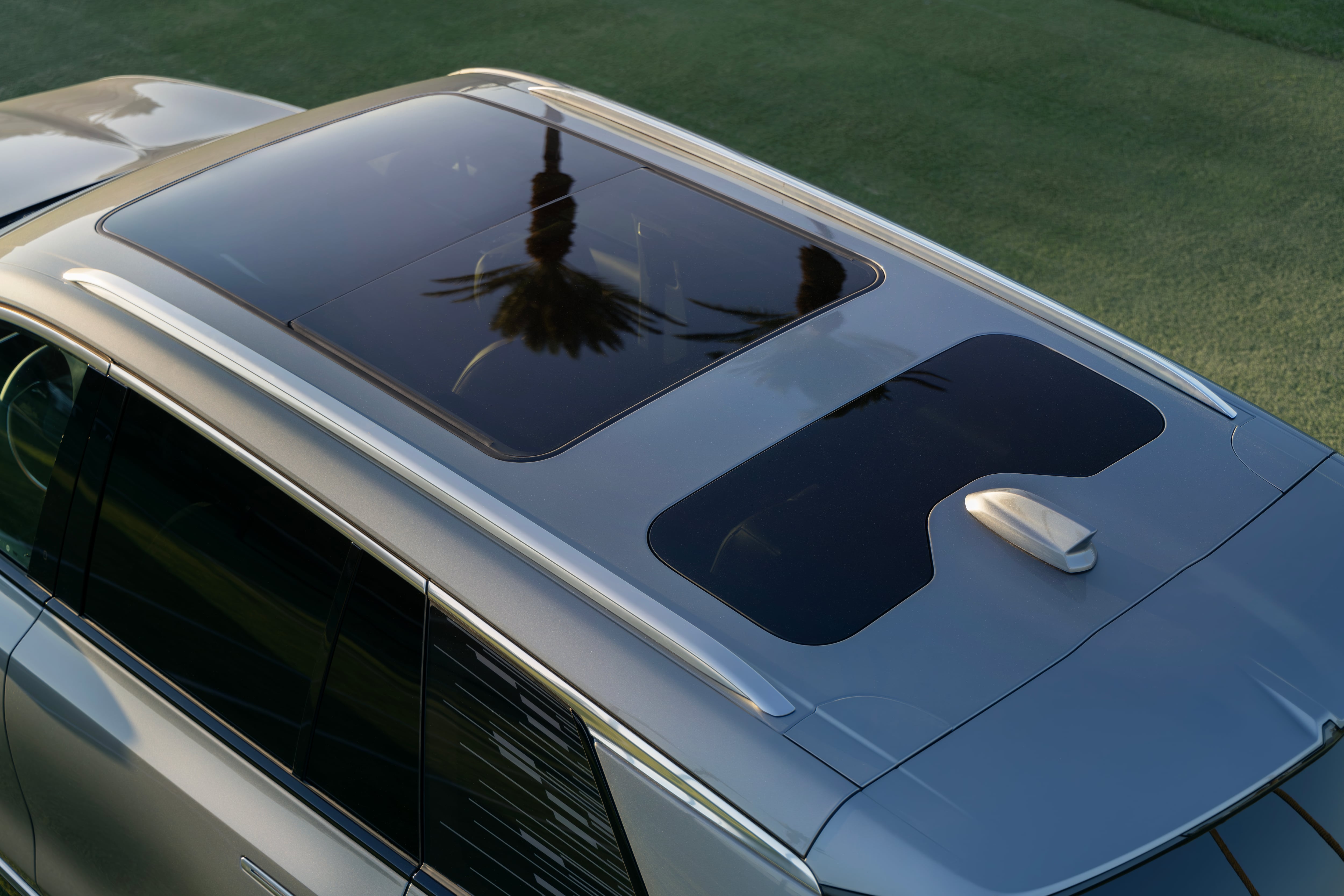 A view of the sunroof on the 2026 Cadillac Vistiq three-row crossover.