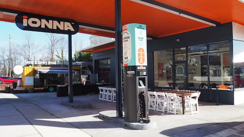 Washer fluid and a tire inflator station at Ionna charging station.