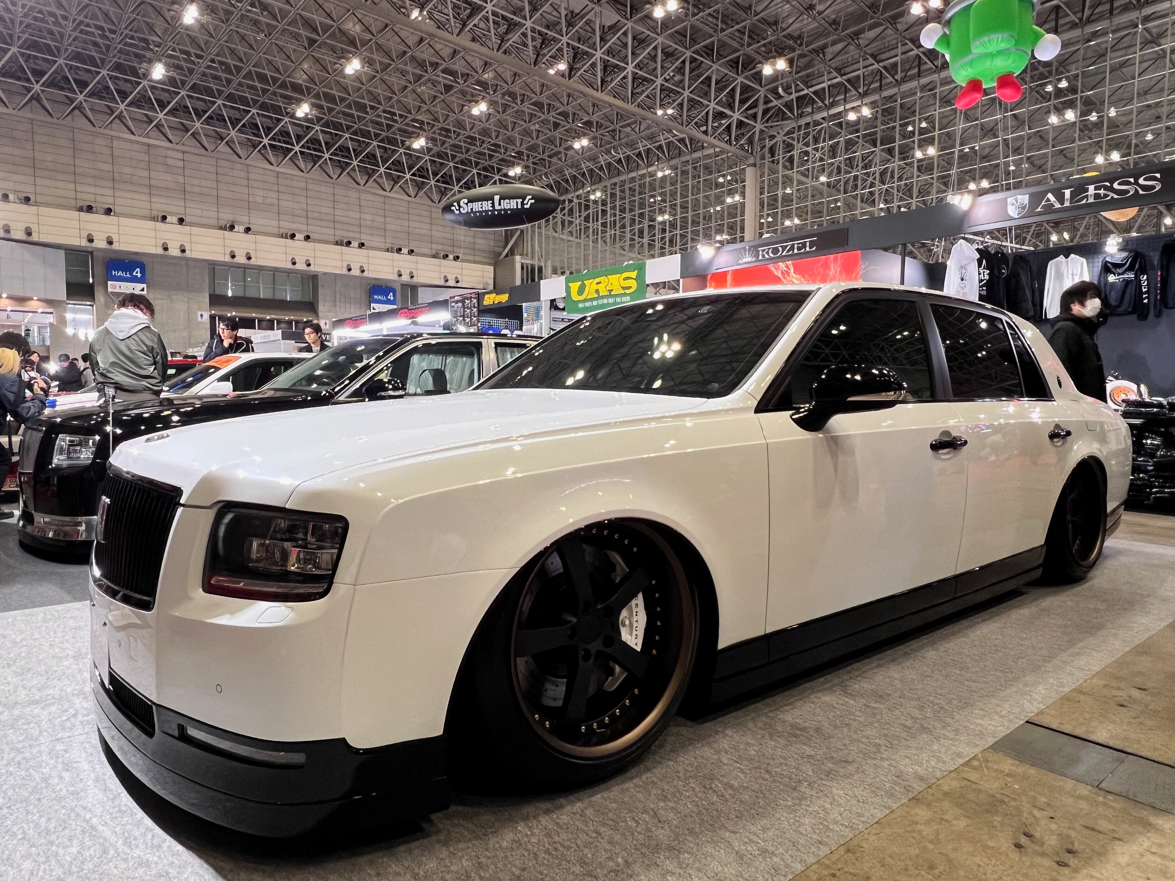 White Toyota Century at 2025 Tokyo Auto Salon.