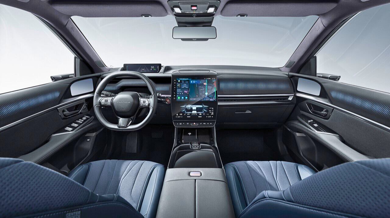 Blue interior of the Honda Ye crossover EV