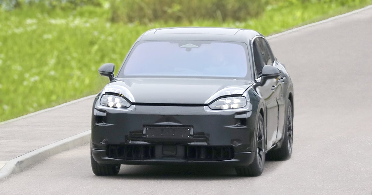 Porsche large crossover EV spy photo front