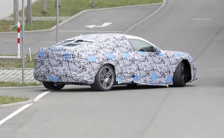 Mercedes-AMG GT EV spy photo rear turning