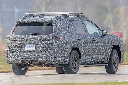 2026 Subaru Outback in camouflage caught testing.