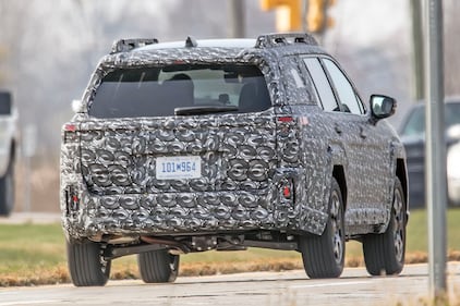 2026 Subaru Outback in camouflage caught testing.