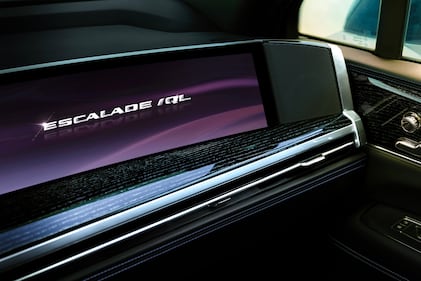 A view of the interior display screen on the 2026 Cadillac Escalade IQL.