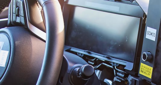 A cockpit screen on a test mule of the upcoming Subaru Outback.