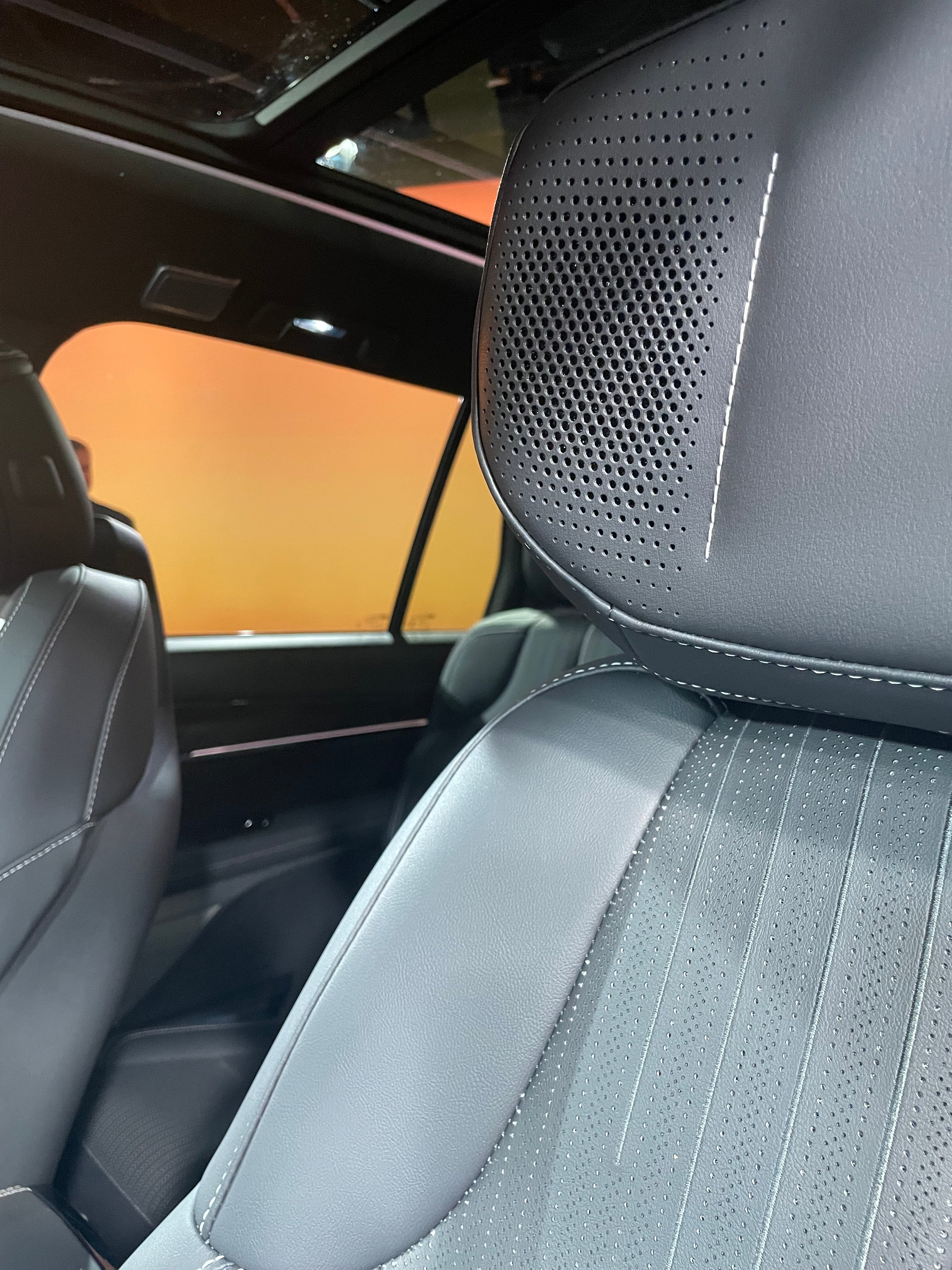 A close-up photograph of the Cadillac Vistiq seats.