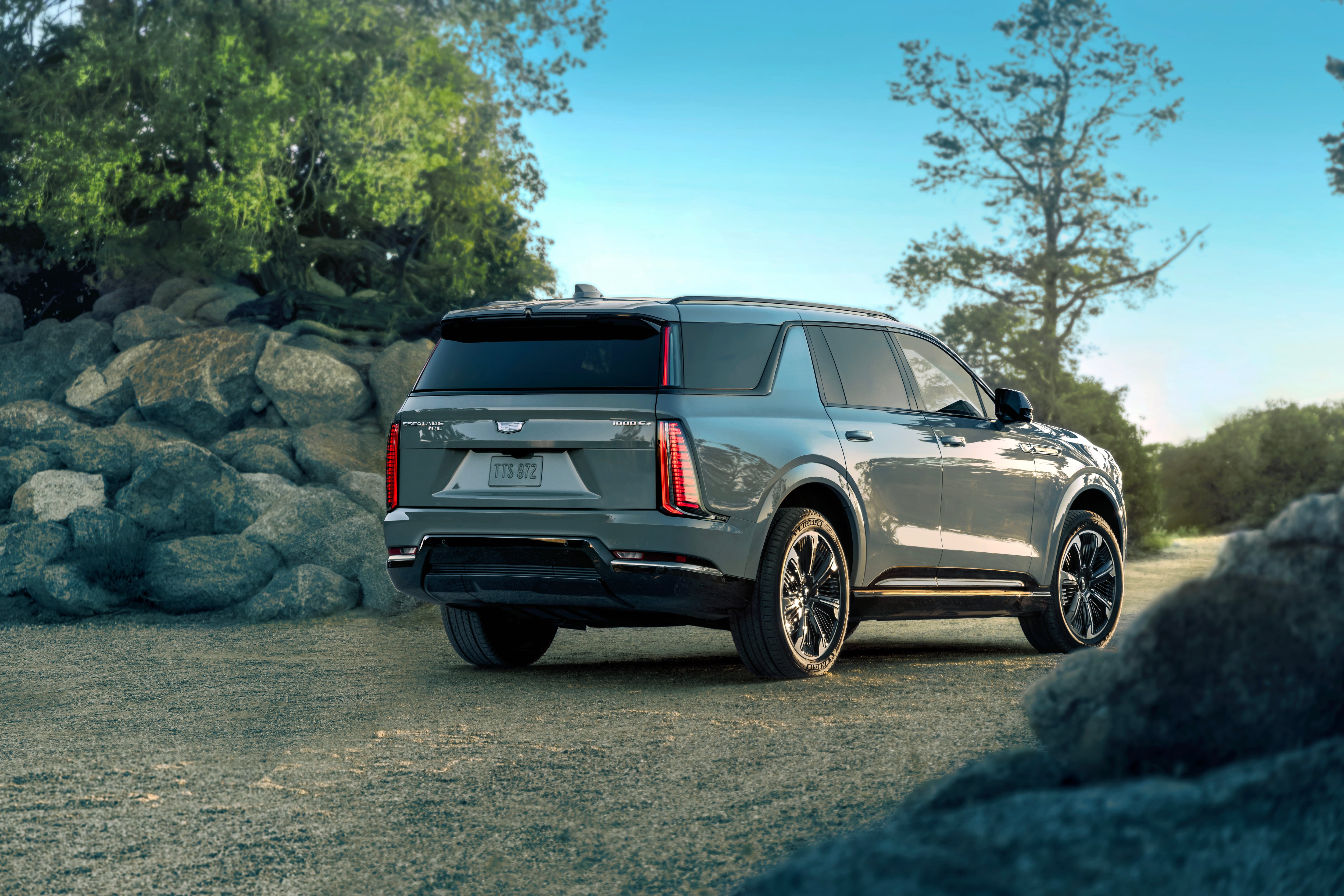 A rear view of the 2026 Cadillac Escalade IQL electric full-size SUV. (CADILLAC)