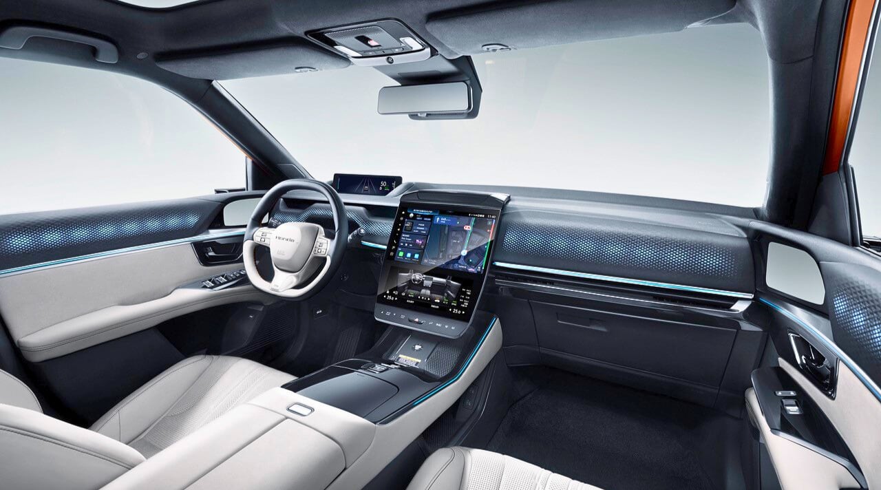 White interior of the Honda Ye crossover EV