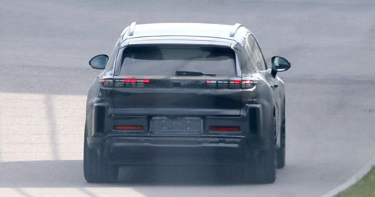 Porsche large crossover EV spy photo rear