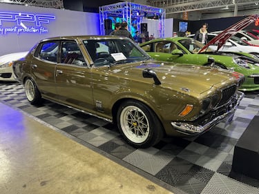 Gold Datsun Bluebird U at 2025 Tokyo Auto Salon