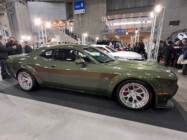 Green Dodge Challenger at 2025 Tokyo Auto Salon