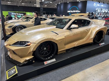 Gold Toyota Supra at 2025 Tokyo Auto Salon.