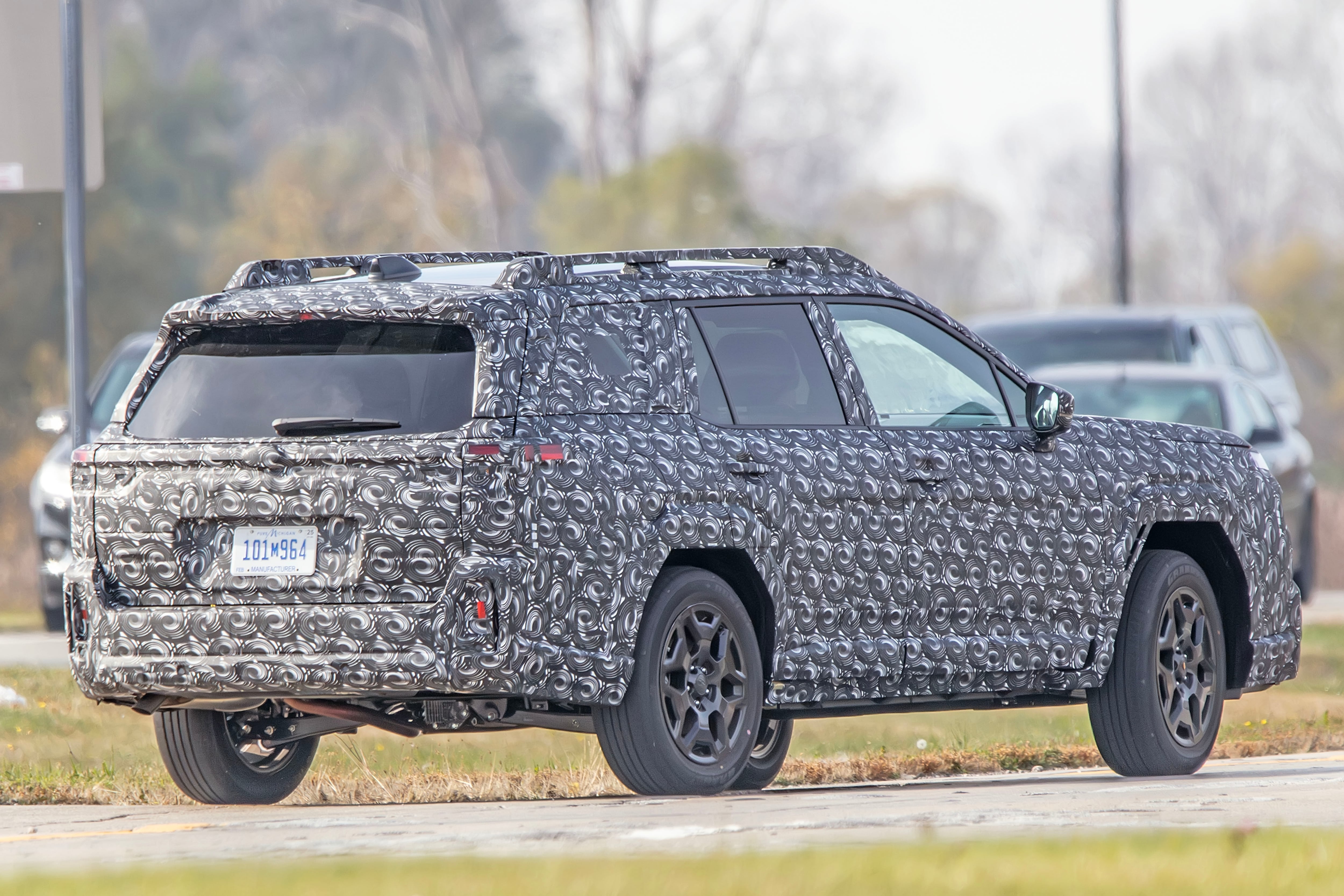 2026 Subaru Outback in camouflage caught testing.